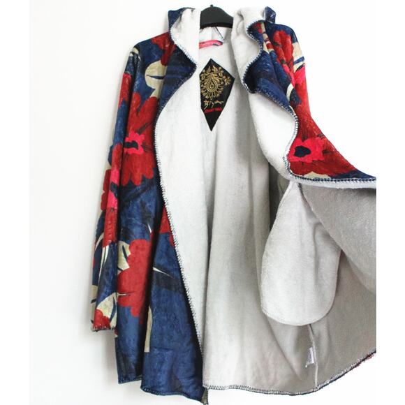 NEW Johnny Was Hooded Floral Sherpa Jacket, Size 2X - Picture 1 of 11